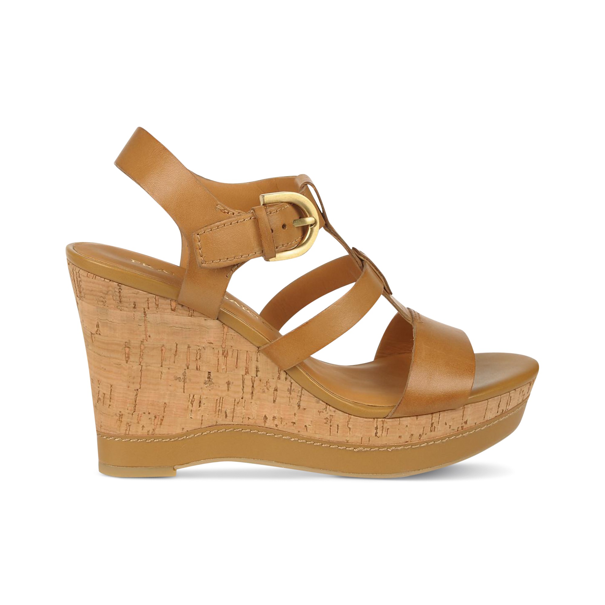 Franco sarto Sonoma Platform Wedge Sandals in Natural | Lyst