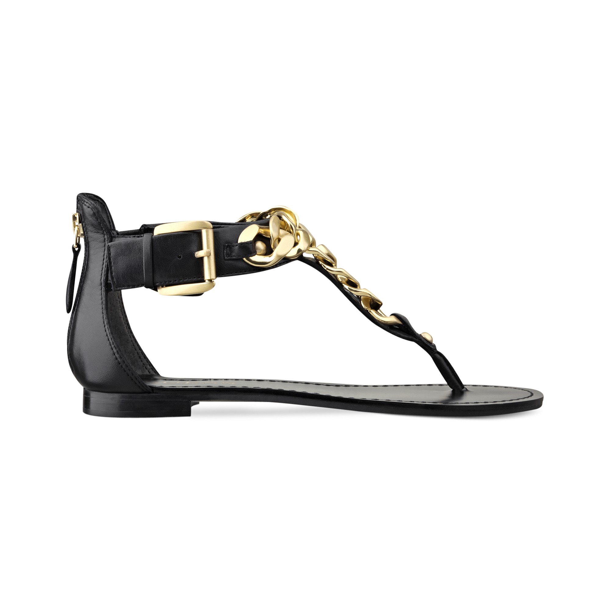 Guess Fiefel Flat Thong Sandals in Black - Lyst