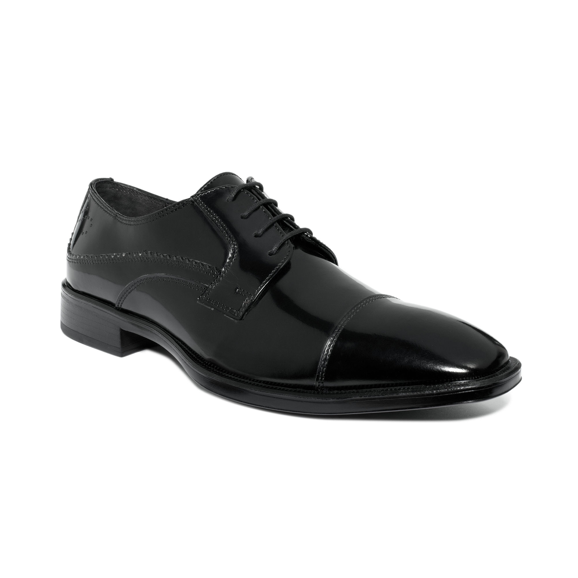 Johnston & murphy Birchett Cap Toe Lace Shoes in Black for Men | Lyst