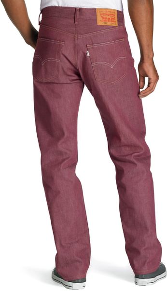 Levi's 501 Original Shrink To Fit Bordeaux Rigid Jeans in Red for Men ...