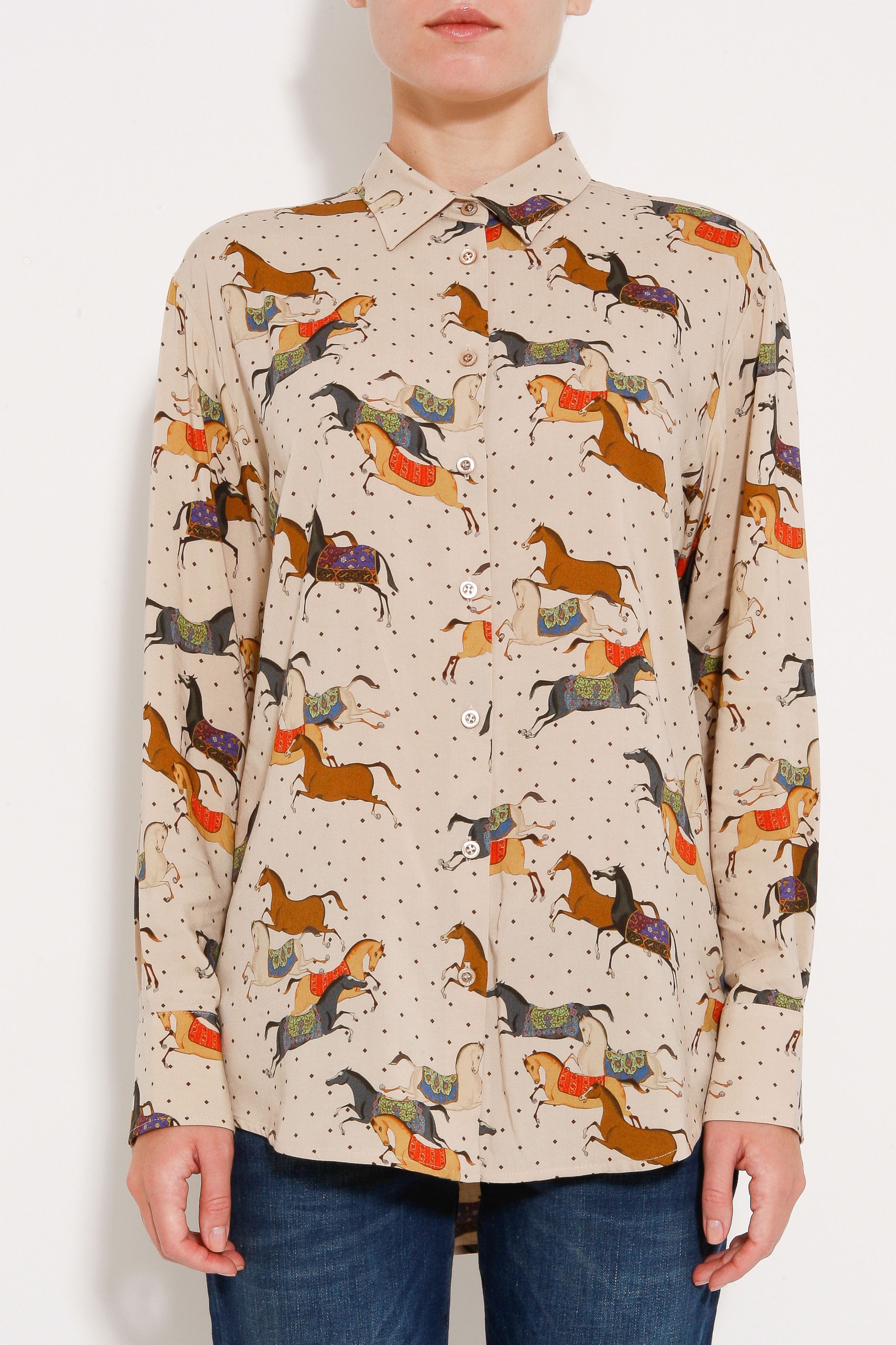 Paul & joe Horse Print Shirt in Natural Lyst