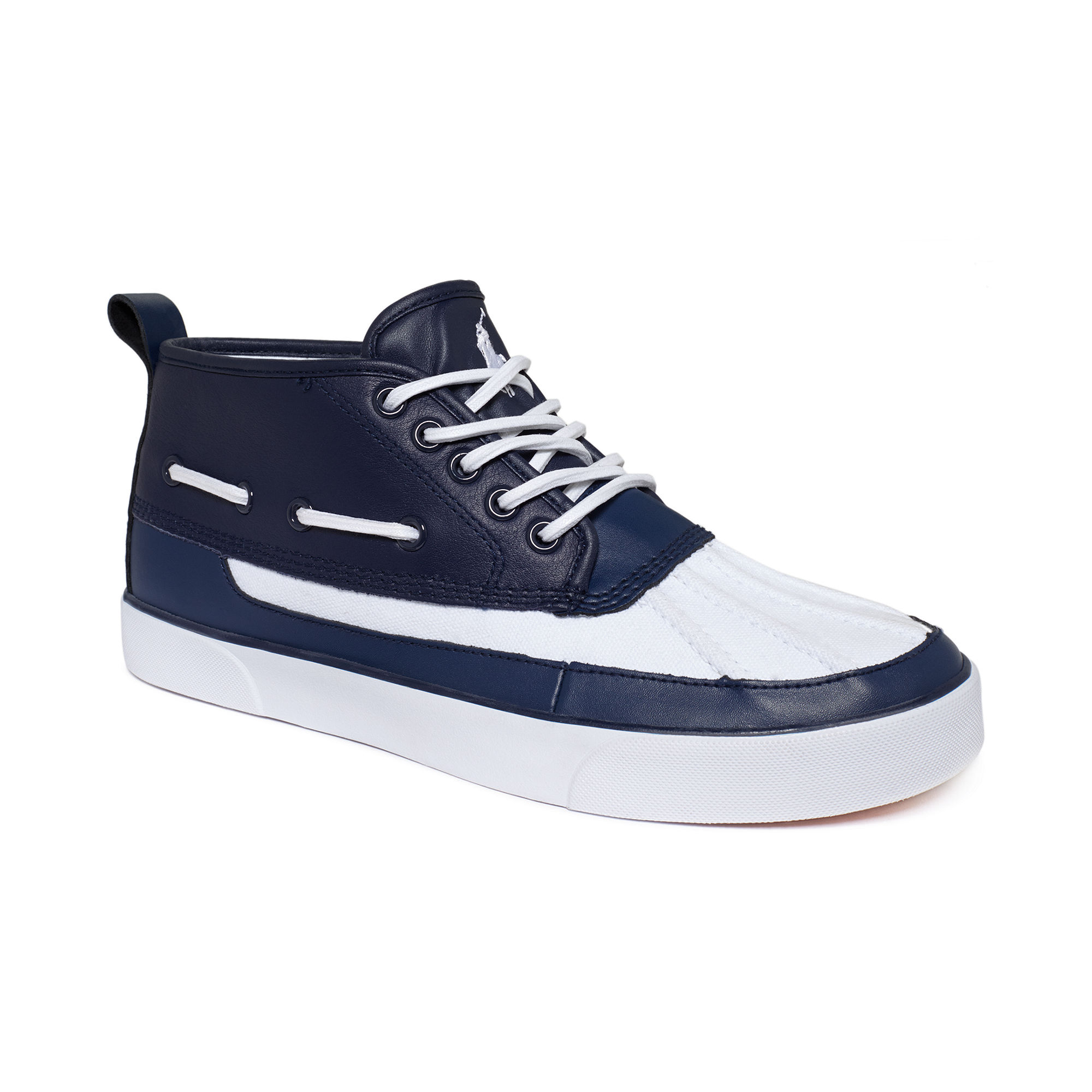 Ralph Lauren Parkstone Mid Boat Sneakers in Blue for Men (pure white ...