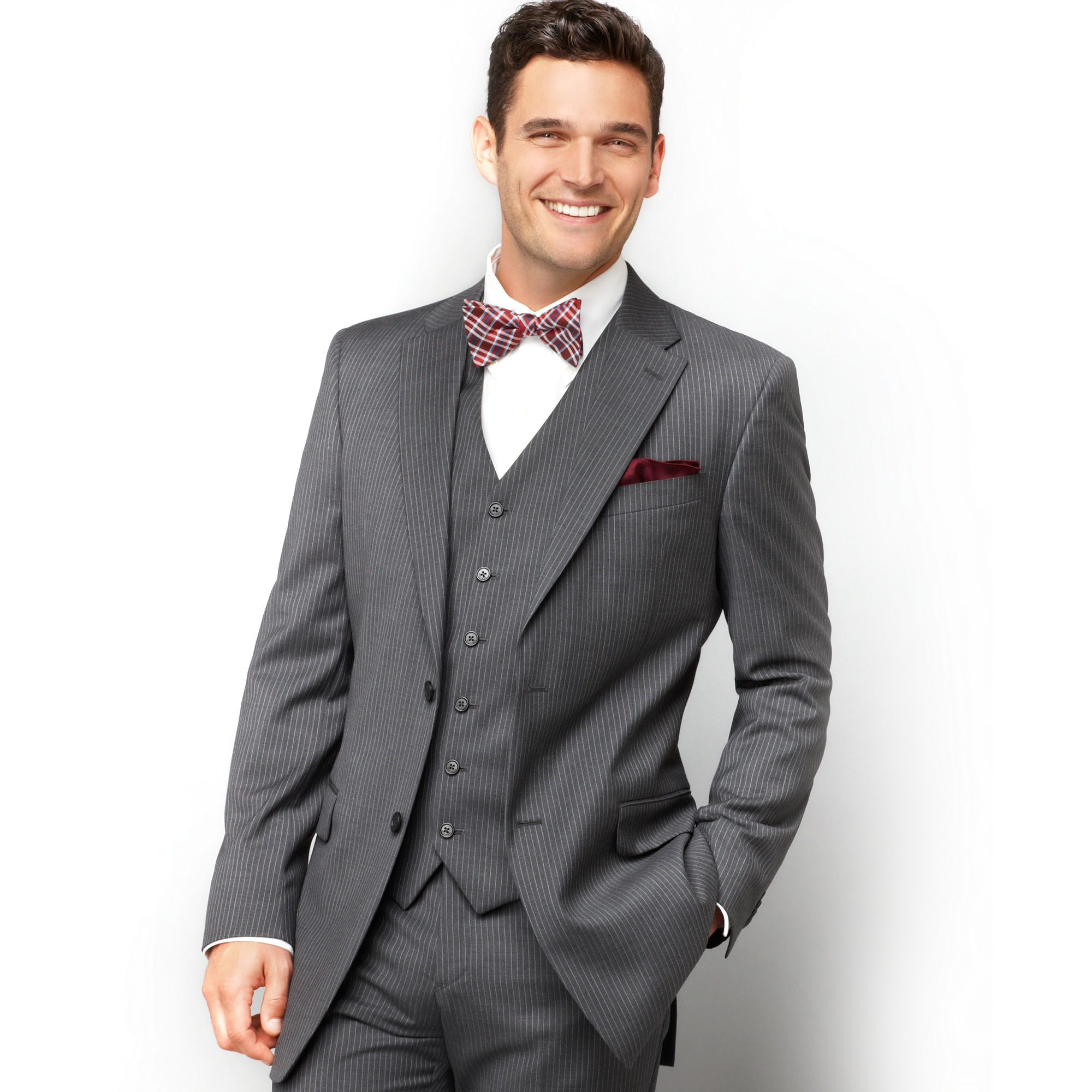 Lyst Tommy Hilfiger Jacket Grey Stripe Twobutton Classicfit in Gray