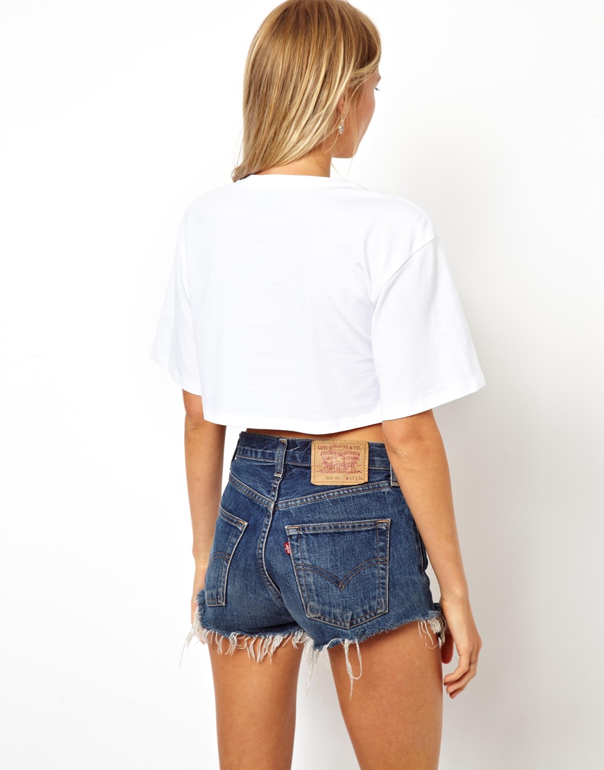 asos white crop t shirt