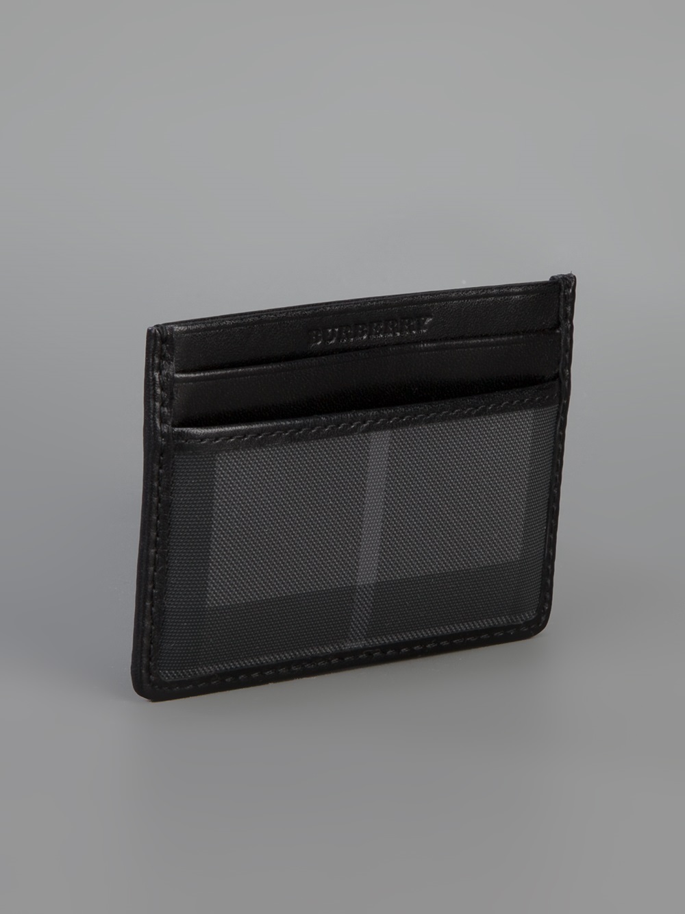 Burberry Card Holder - Lyst - Burberry Check Card Holder in Black for
