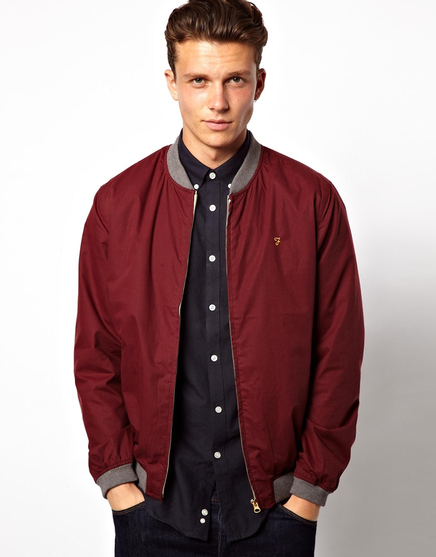 Lyst - Pepe jeans Farah Vintage Bomber Jacket in Red for Men