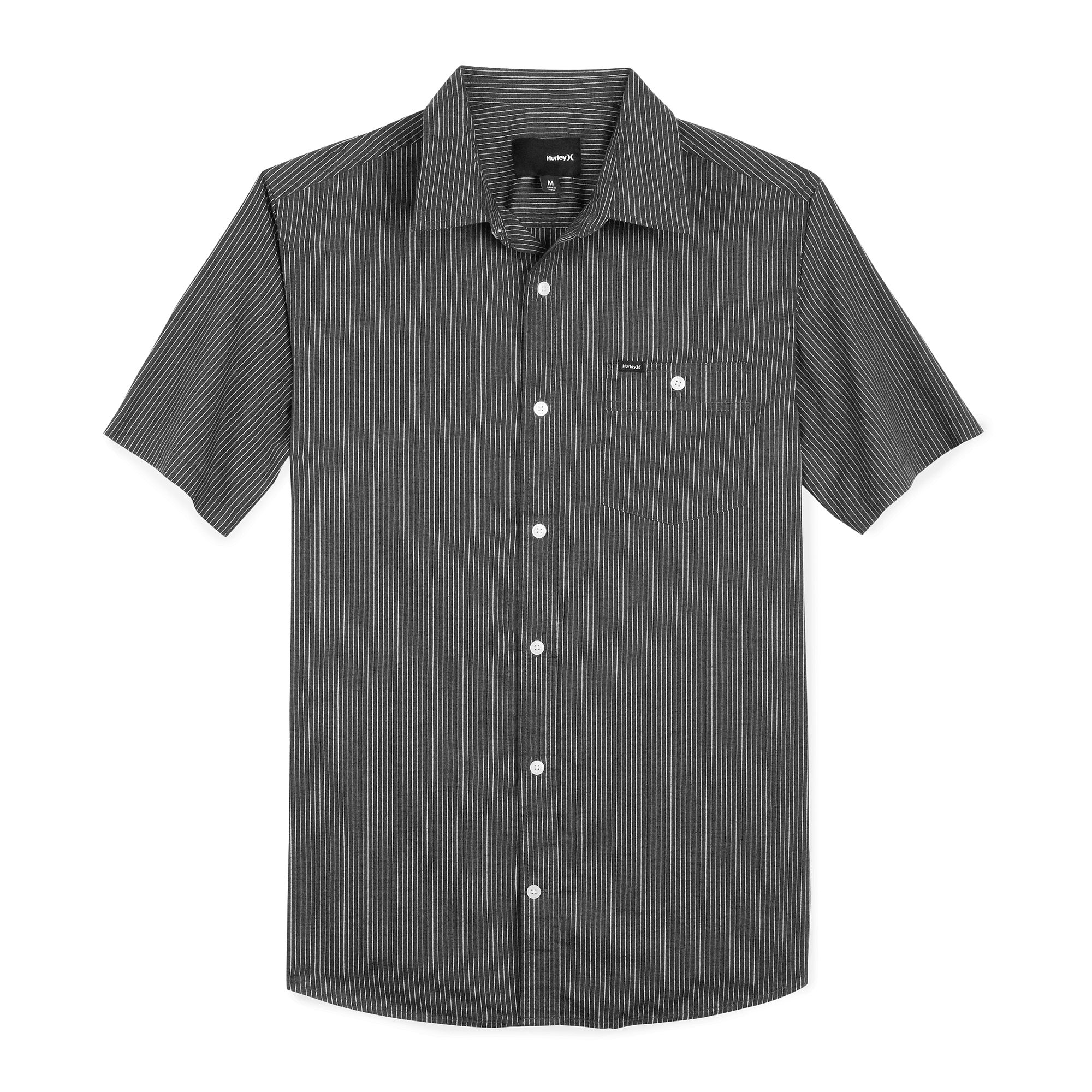 Hurley Rise Stripe Short Sleeve Shirt in Gray for Men (black) | Lyst