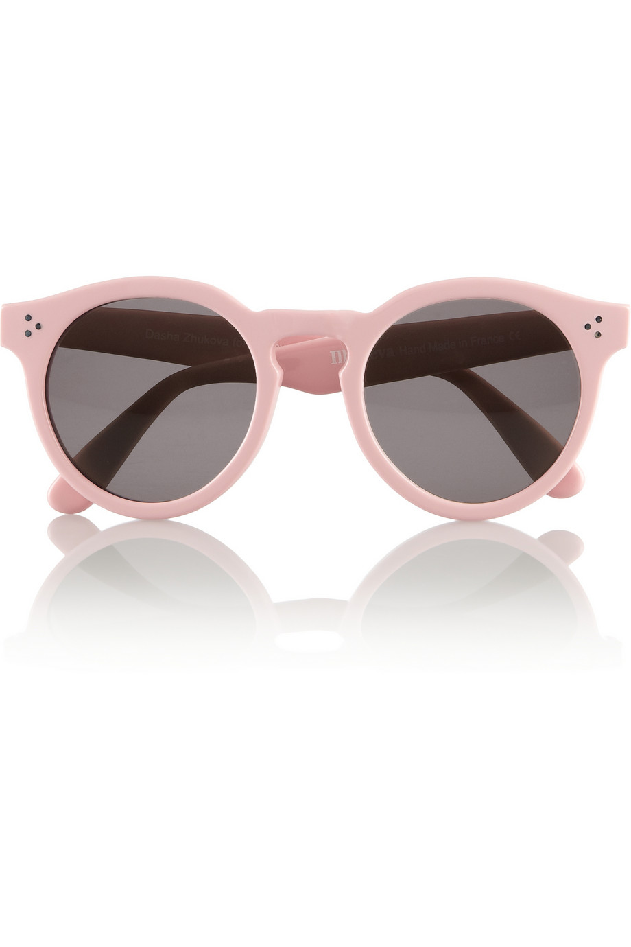 Lyst - Illesteva Round Frame Acetate Sunglasses in Pink