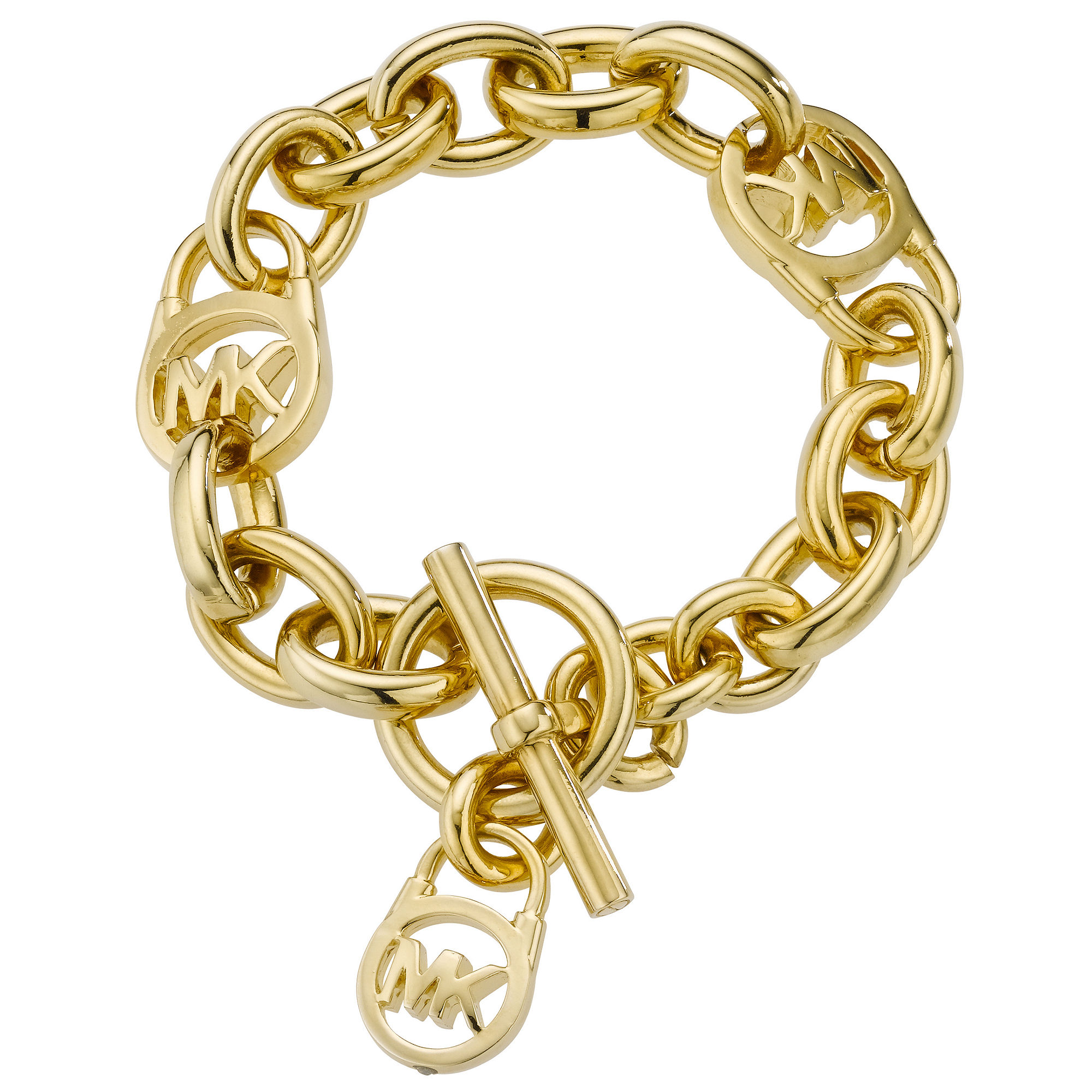 Michael kors Logo-lock Charm Bracelet in Metallic | Lyst