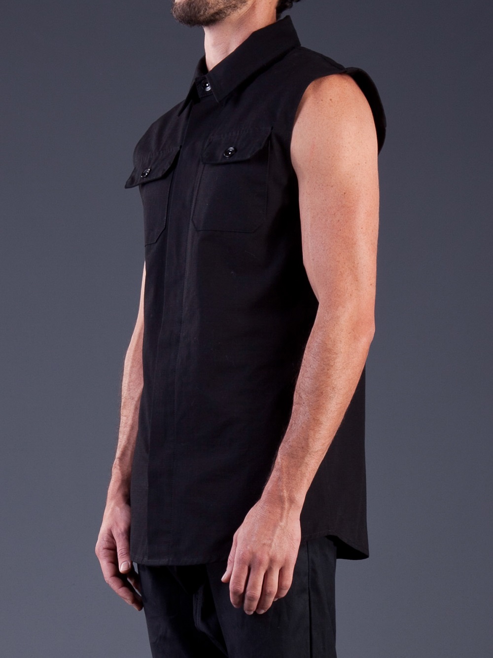 mens sleeveless collared shirt