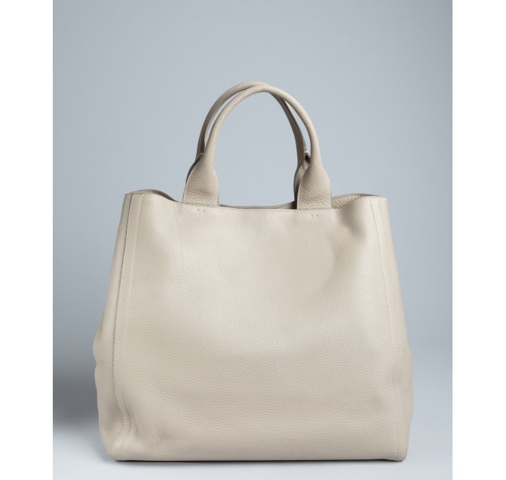 Prada Pumice Pebbled Leather Top Handle Bag in Gray (grey) | Lyst  