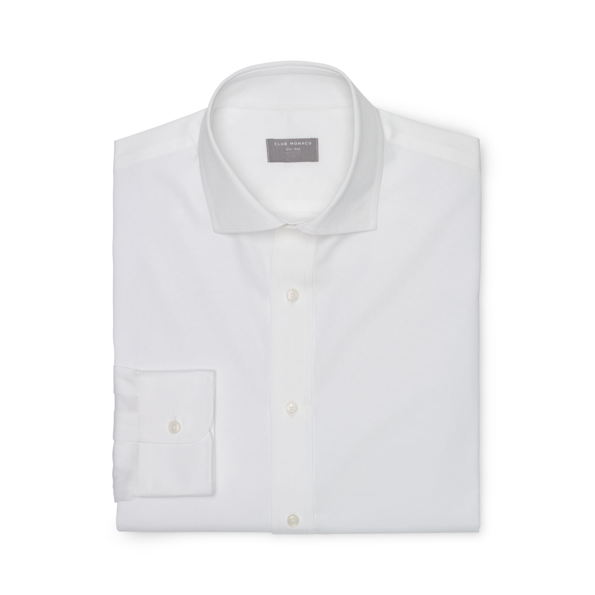 Club Monaco 120S Spread Collar Dress Shirt in White for Men | Lyst