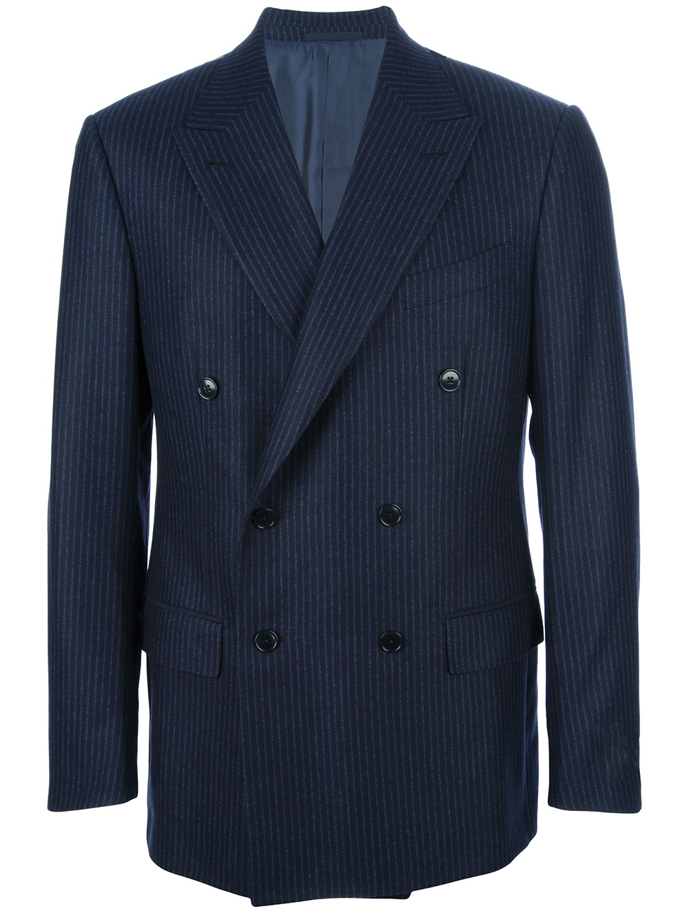 Ermenegildo zegna Double Breasted Pinstripe Suit in Blue for Men | Lyst
