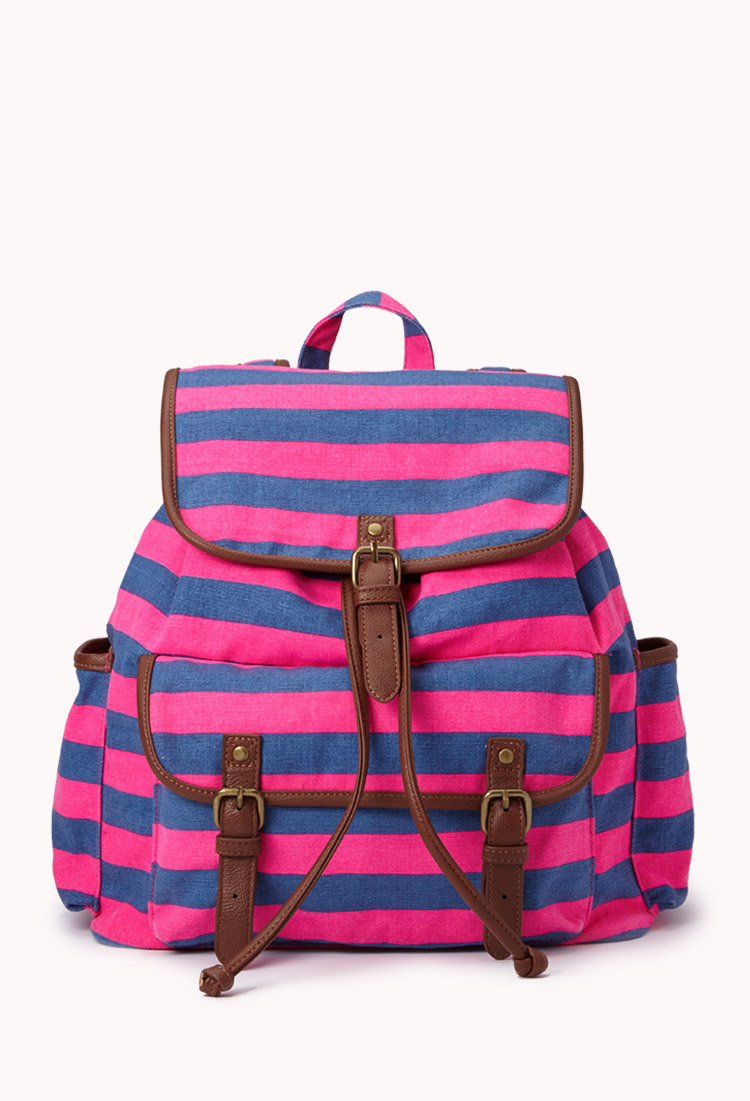 Lyst Forever 21 Day Trip Striped Backpack in Pink