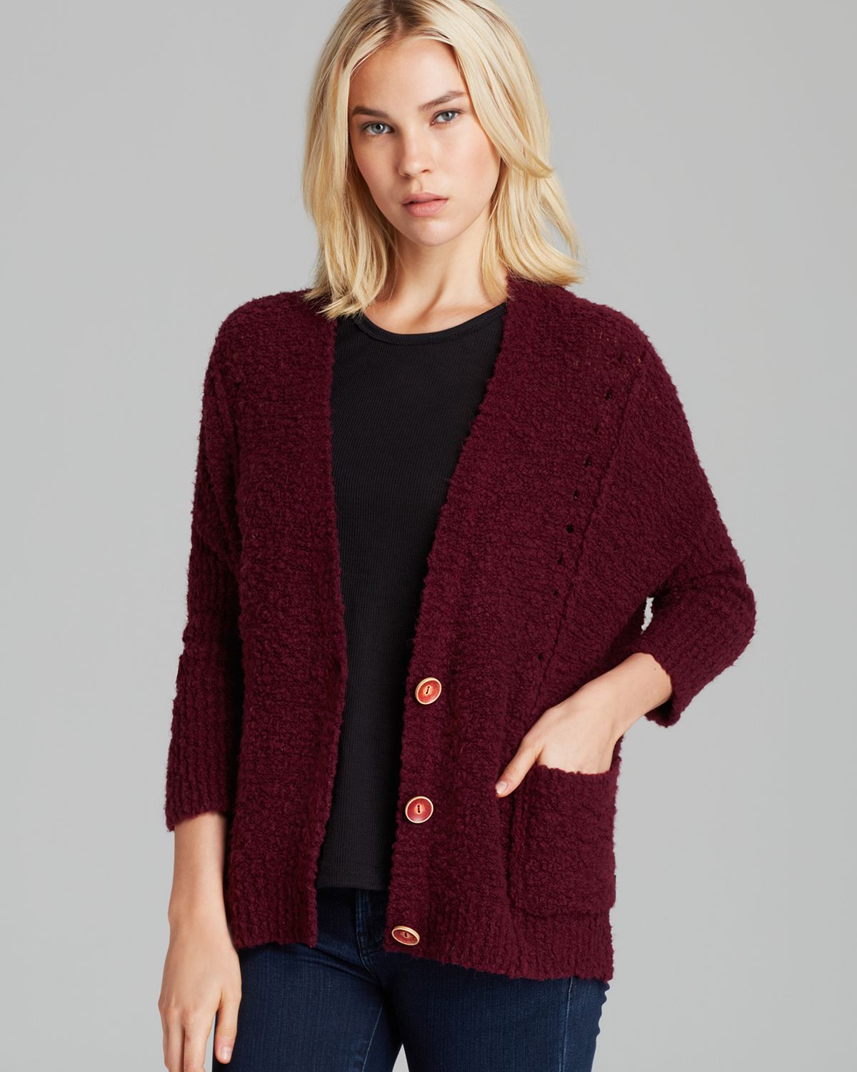 Lyst - Free People Cardigan Care Bear Yarn Fall Friend in Red