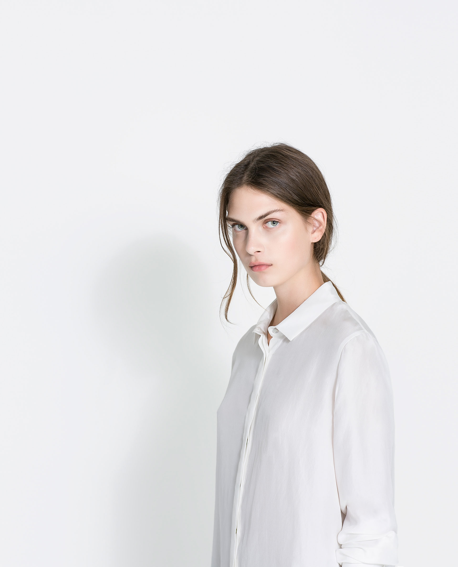 white silk blouse zara