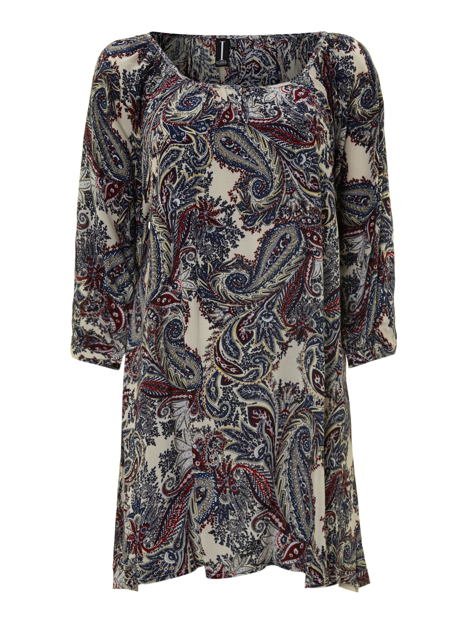 Izabel London Paisley Aline Tunic Top in Multicolor (Grey) | Lyst