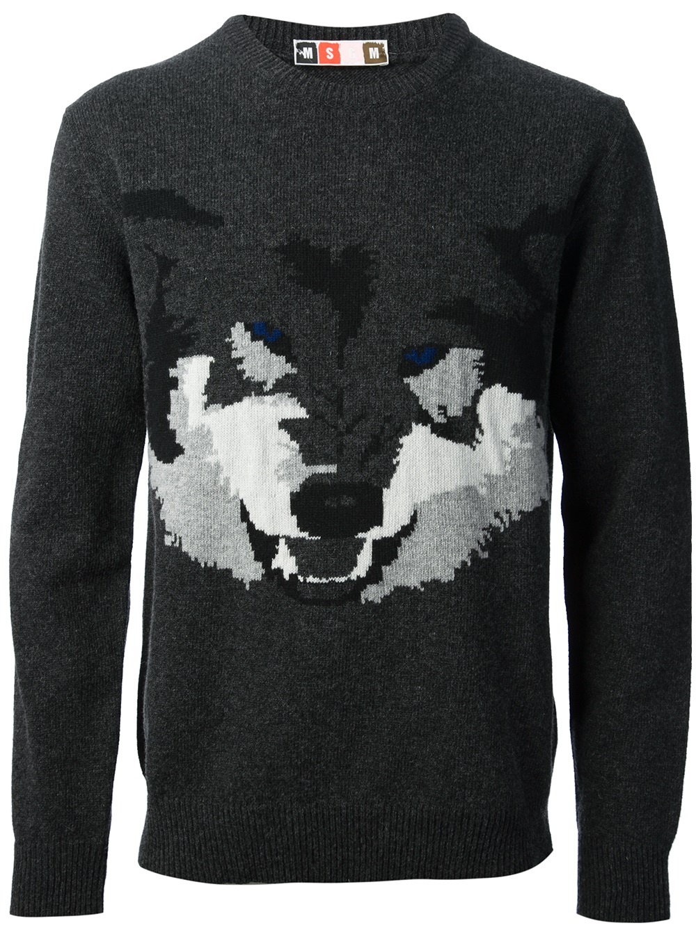 Msgm Wolf Knit Sweater in Black for Men (grey) Lyst