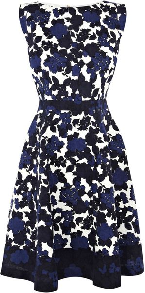 Oasis Shadow Floral Dress in Black (Blue) | Lyst