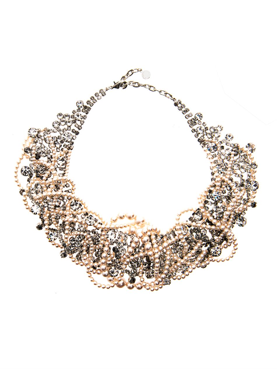 Lyst Tom Binns Grande Dame Pearl Crystal Necklace In White
