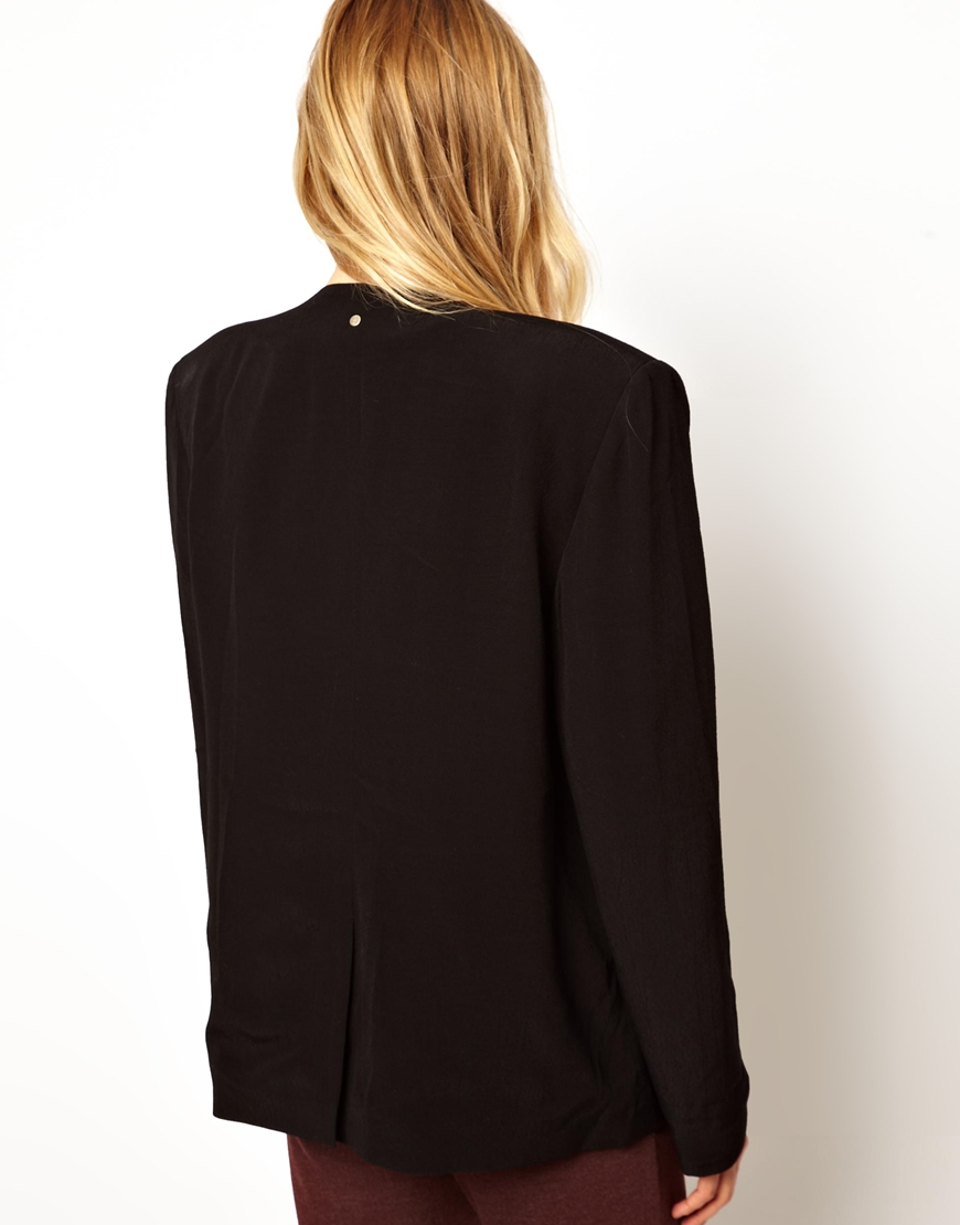 Back by annsofie back Back Yoke Collar Jacket in Black Lyst