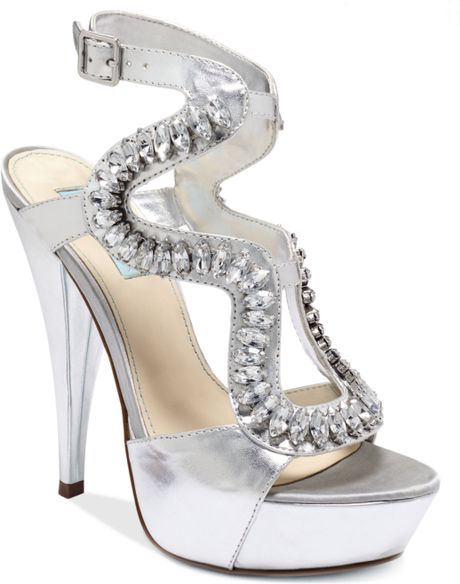 Betsey Johnson Ring Platform Evening Sandals in Silver (silver metallic ...