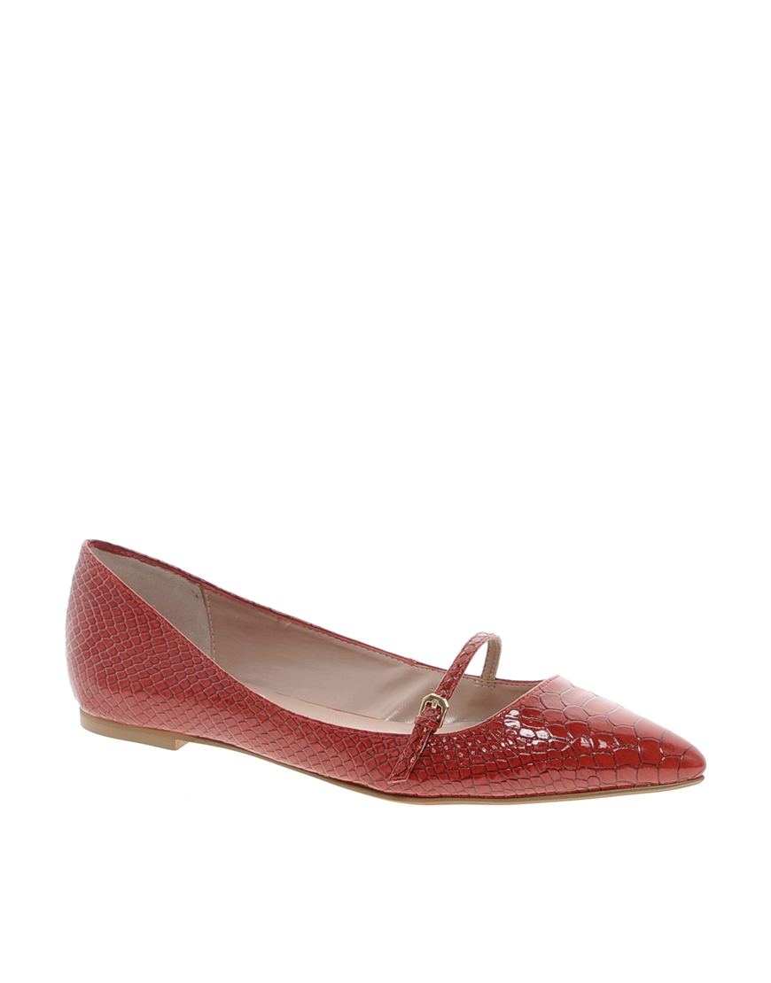 Lyst Dune Mathe Pointed Red Flat Shoes in Red