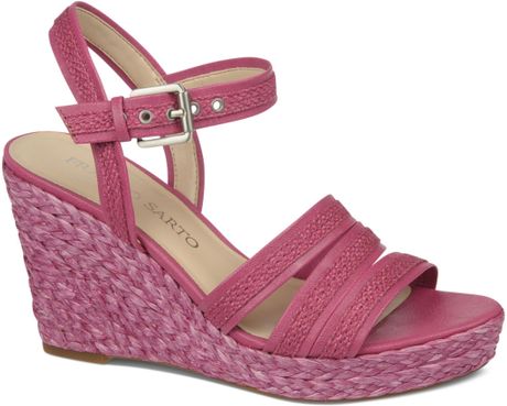 Franco Sarto Rosa Platform Wedge Sandals in Pink (Fuschia) | Lyst