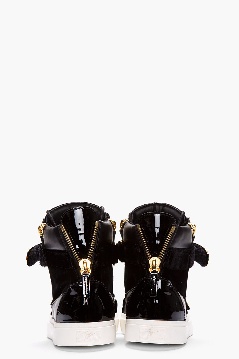 Giuseppe zanotti Black Velvet Swarovski Crystal Sneakers in Black for ...