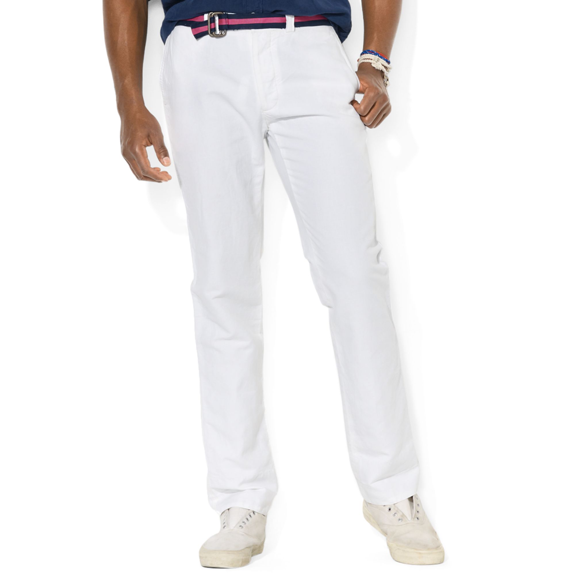Ralph Lauren Officers Cottonandlinen Canvas Pants in White for Men | Lyst