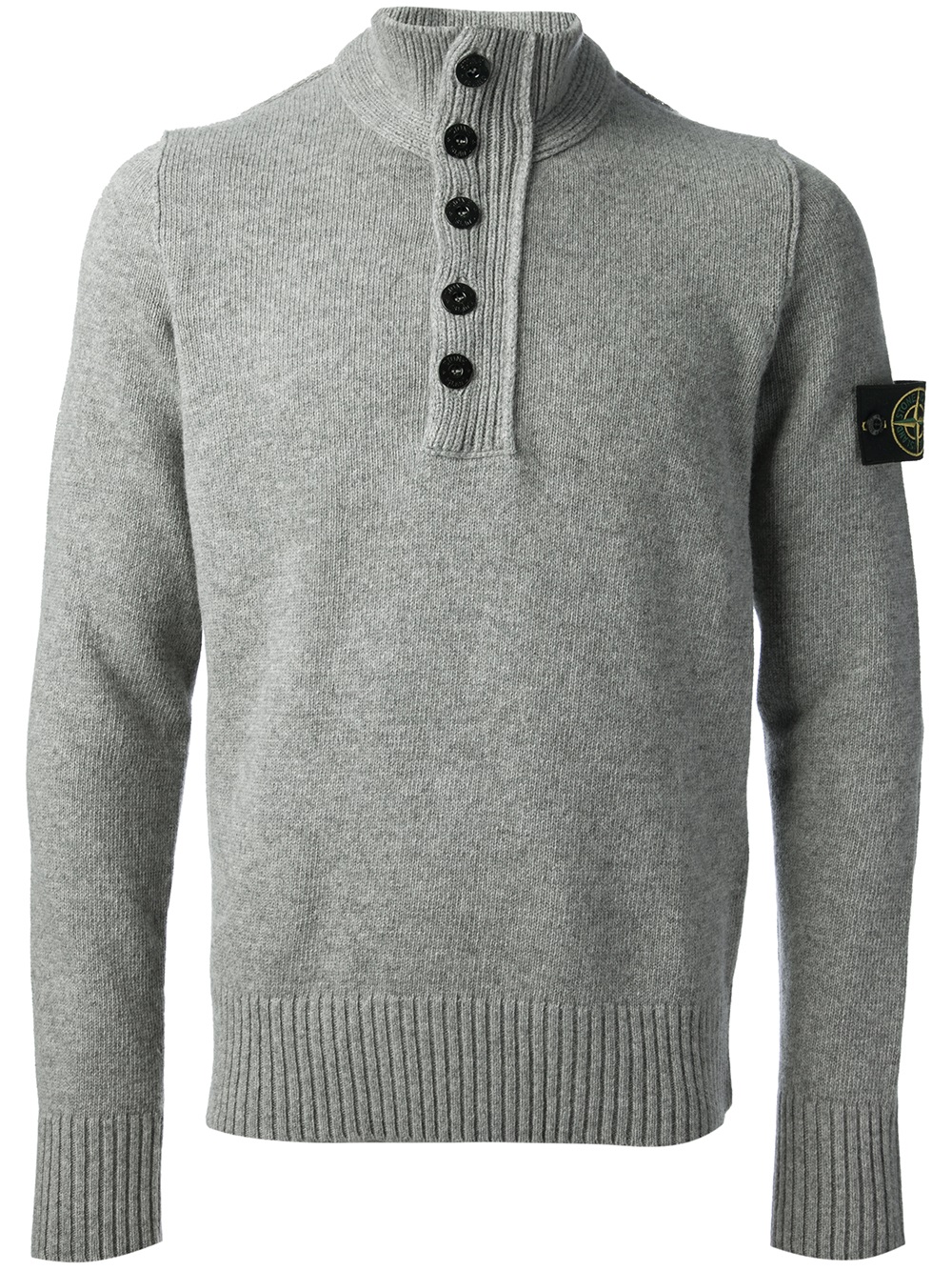 Stone island Button Down Sweater in Gray for Men | Lyst