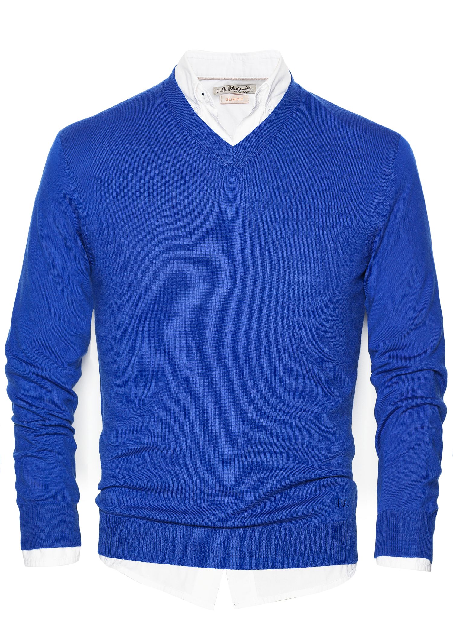 Lyst - Mango V-neck Wool Sweater in Blue for Men