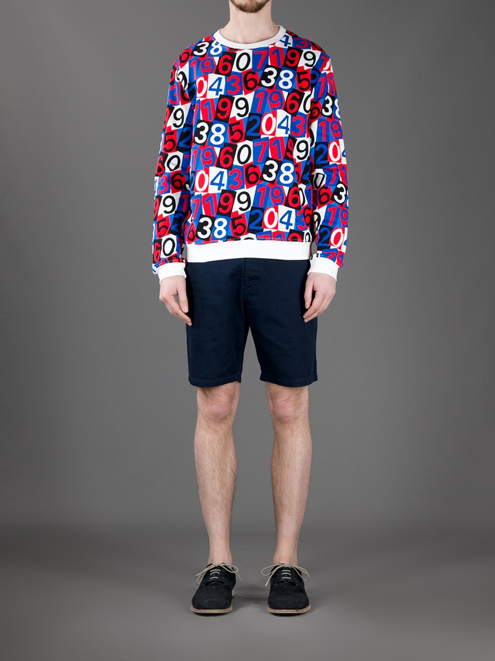 Lyst - Msgm Printed Sweat Shirt in Blue for Men