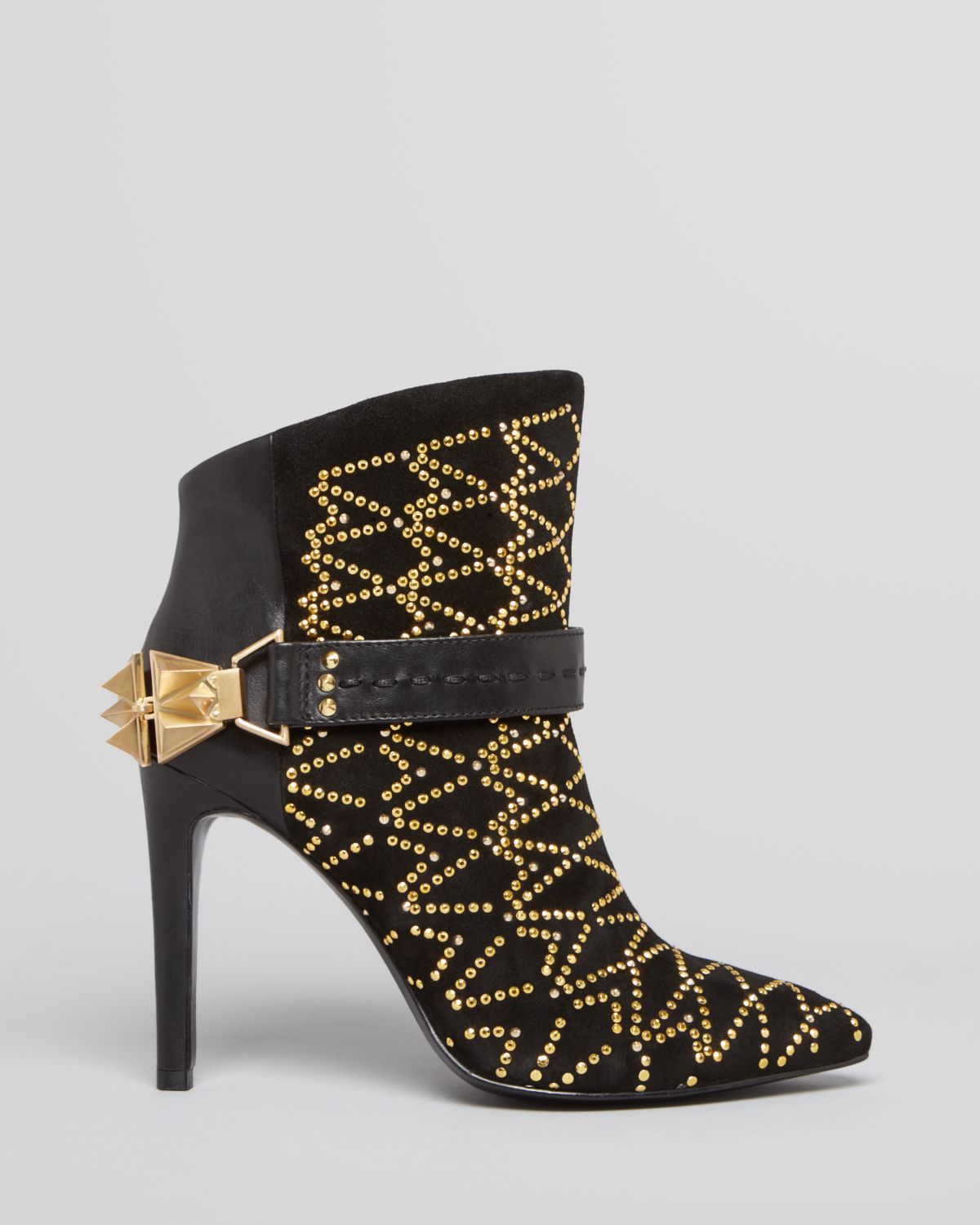 black pointed toe bootie