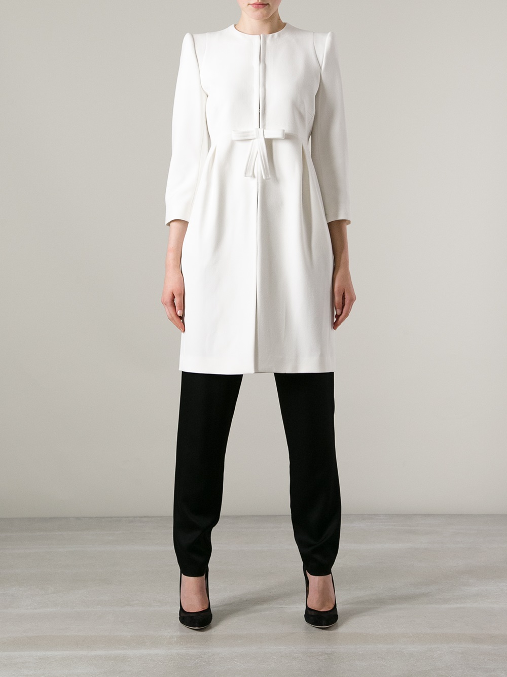 Lyst Twin Set Tailored Coat in White