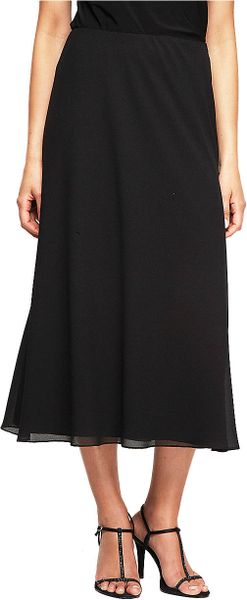Alex Evenings Plus Chiffon T Length Skirt in Black | Lyst