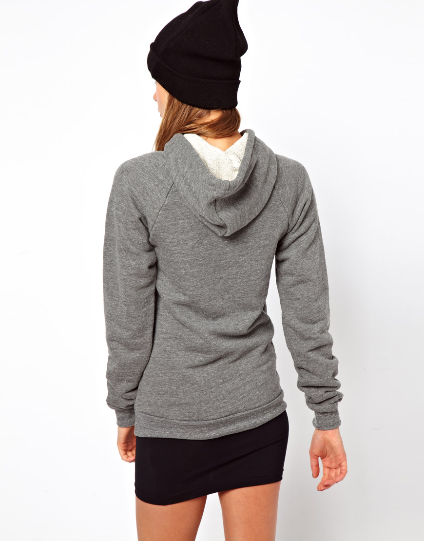 Lyst American apparel Pullover Hoodie in Gray