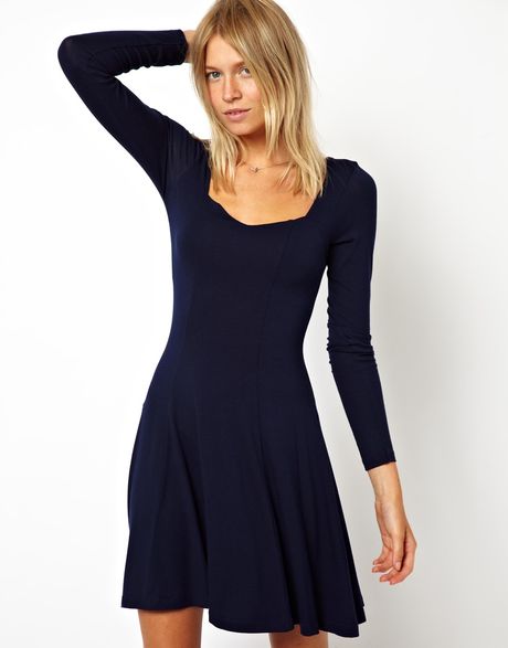 asos navy gown
