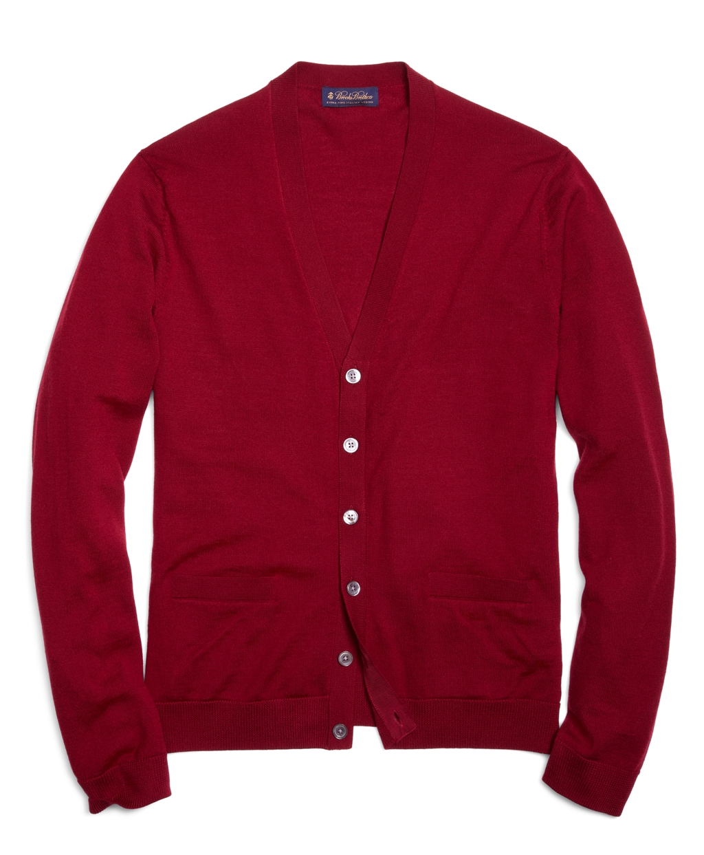 Lyst Brooks Brothers Merino Wool Buttonfront Cardigan in Red for Men