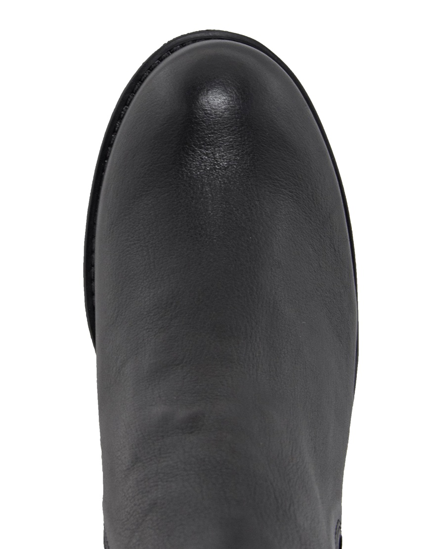 dune flat chelsea boots in black leather