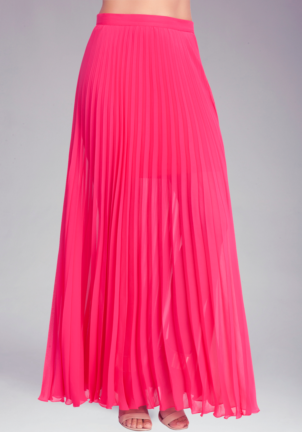 Lyst - Bebe Pleated Long Skirt in Pink
