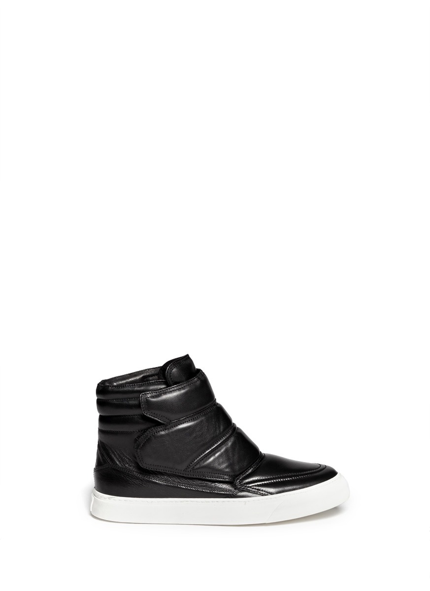 Lyst - Mcq Velcro Flap High-top Leather Sneakers in Black for Men