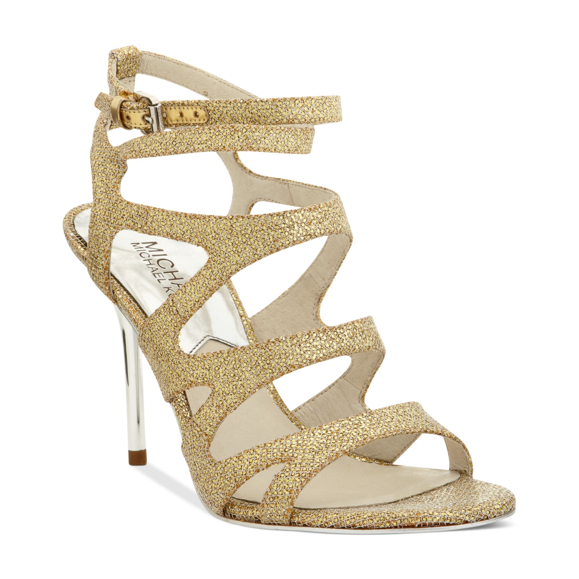 Michael Kors Yvonne Evening Sandals in Gold | Lyst