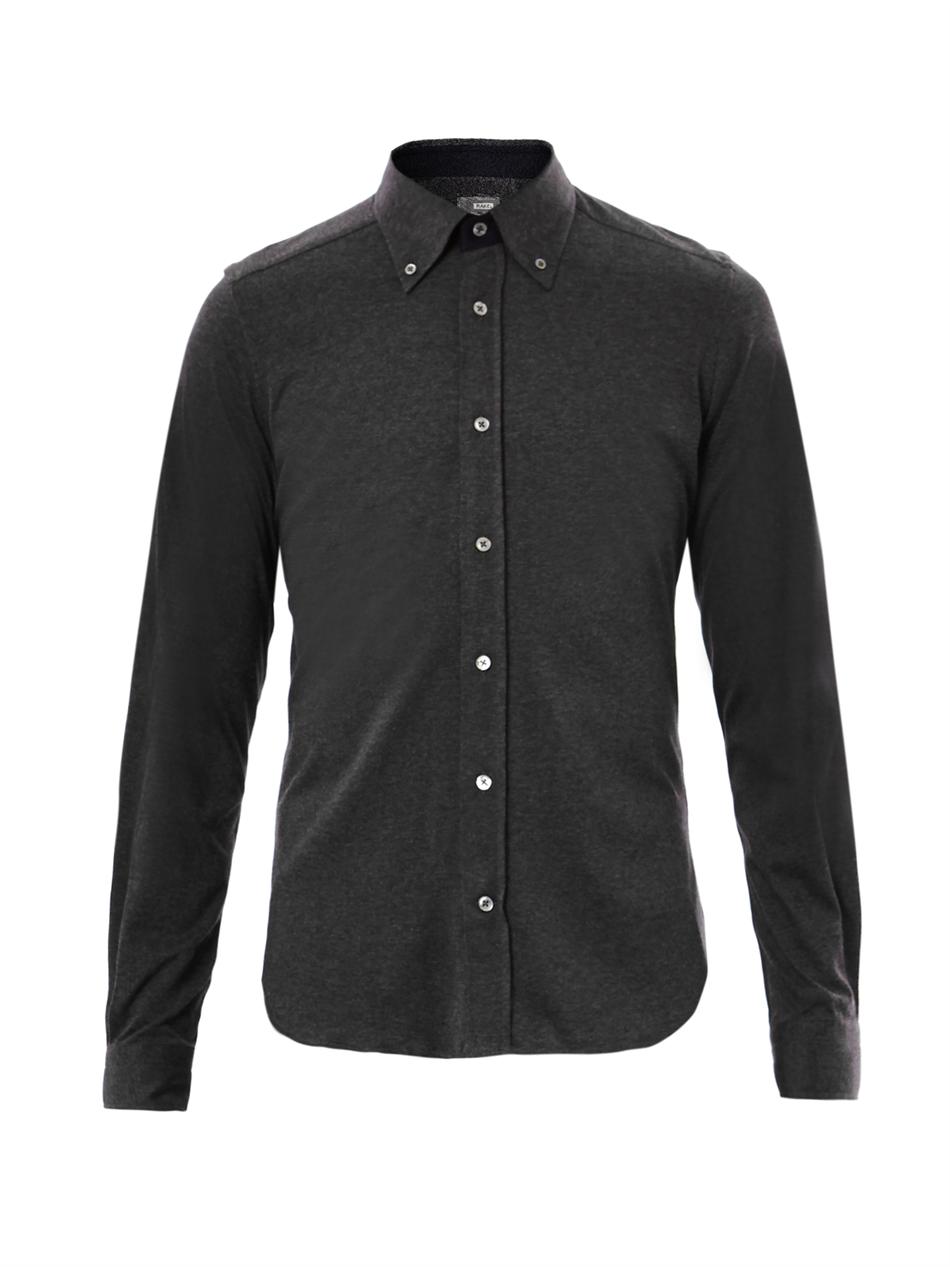 Lyst - Rake Jersey Button down Collar Shirt in Gray for Men