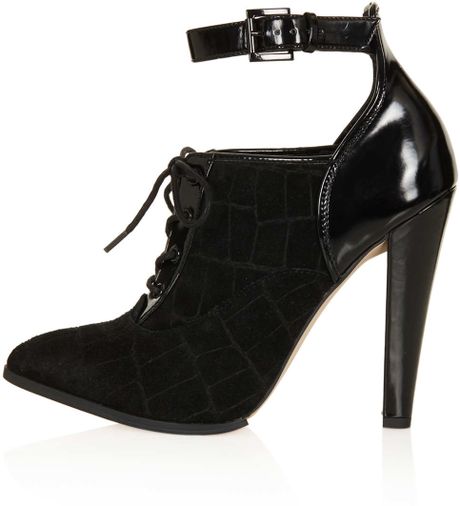 Topshop Ghoul Lace Up Shoe Boots in Black | Lyst