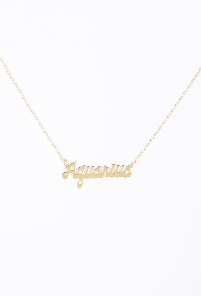 Urban Outfitters Zodiac Necklace in Gold (Aquarius) | Lyst