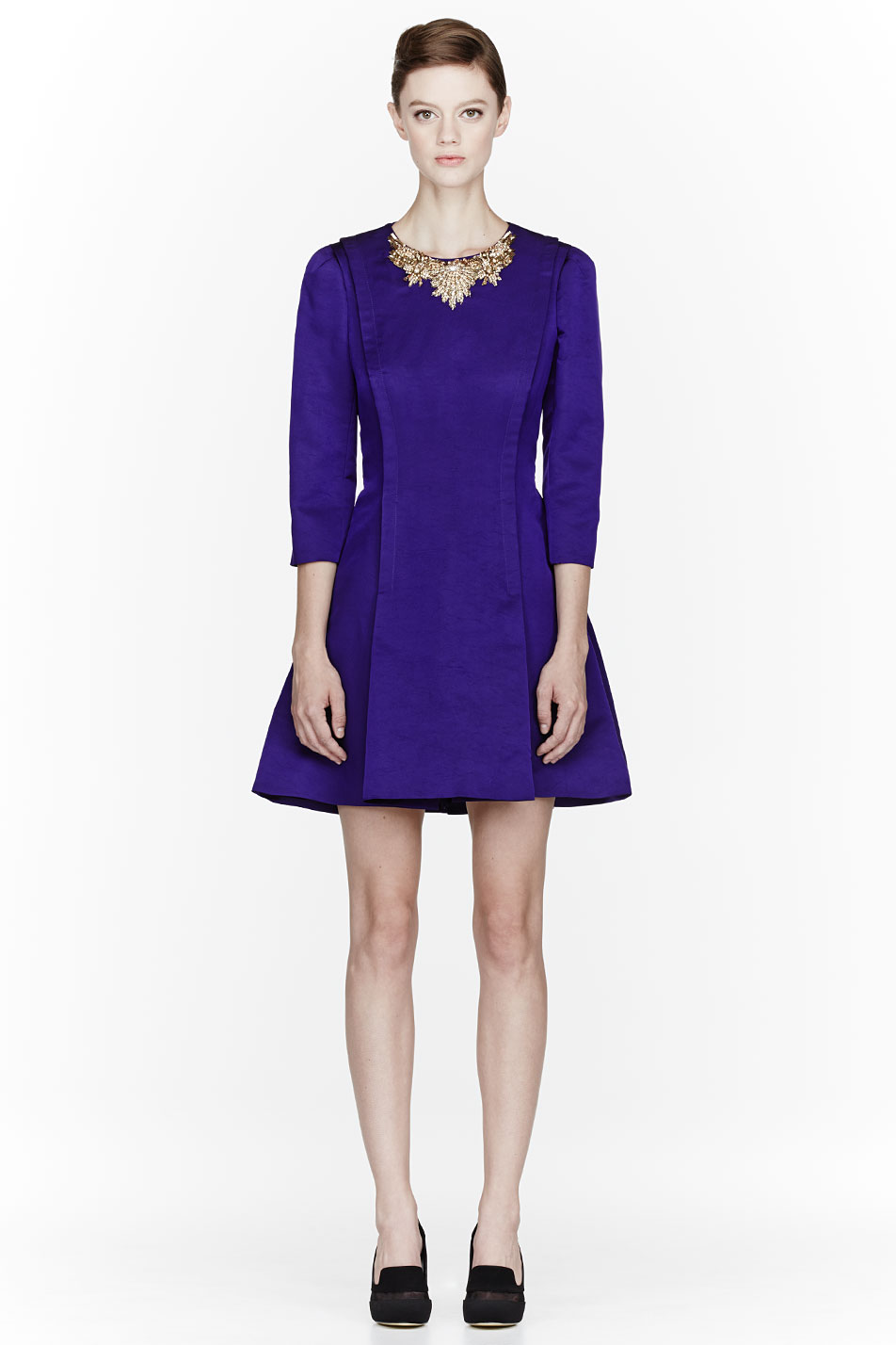 Lyst - Alexander Mcqueen Royal Purple Silk Crystal Embroidered Align ...