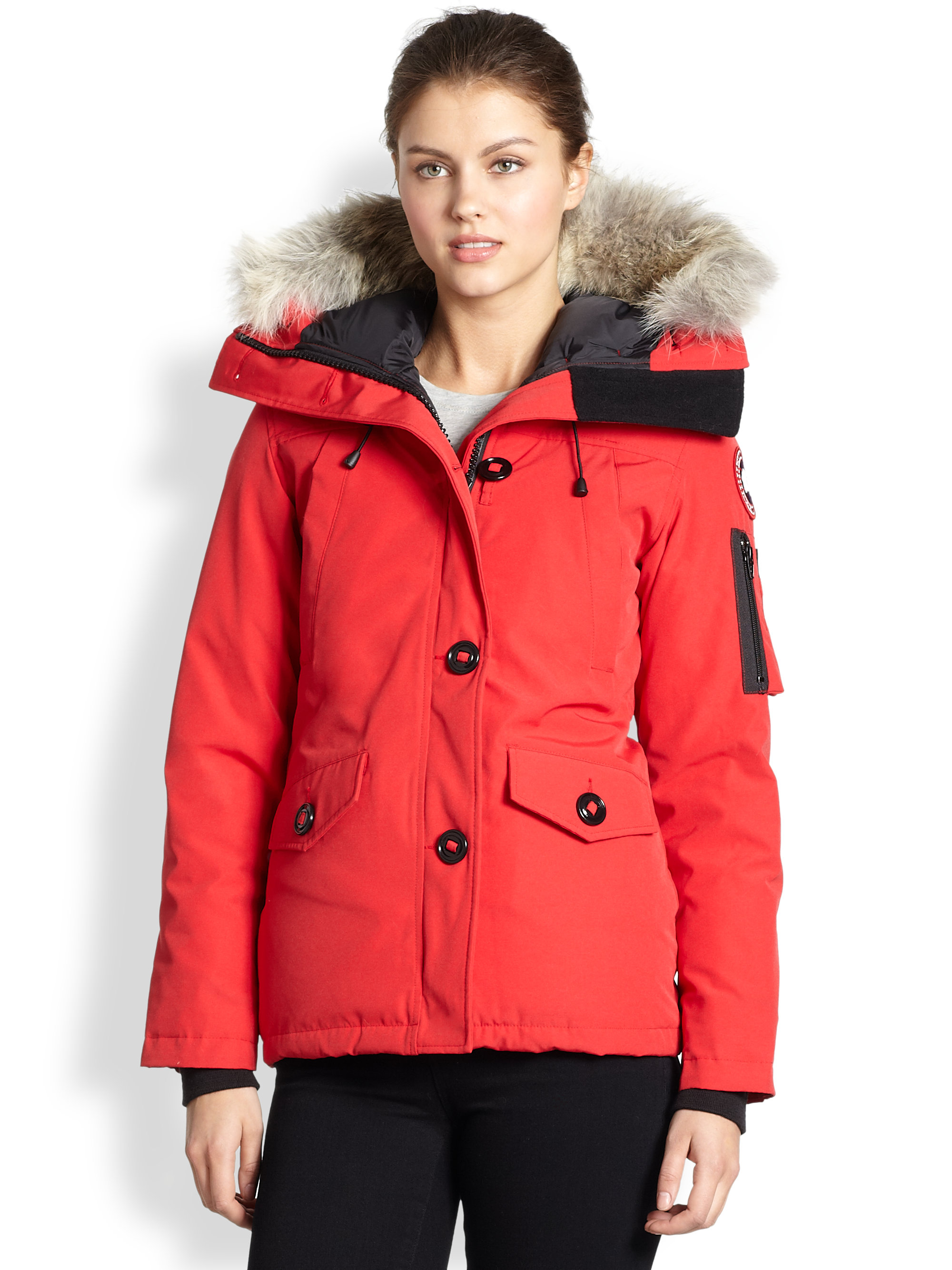 Lyst - Canada Goose Fur-trimmed Montebello Parka in Red