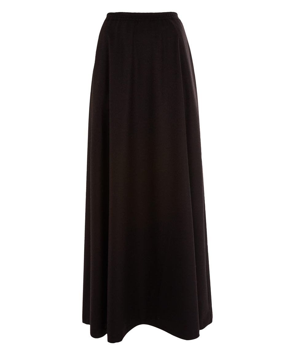 Eskandar Brown Long Aline Wool Skirt in Black (brown) | Lyst