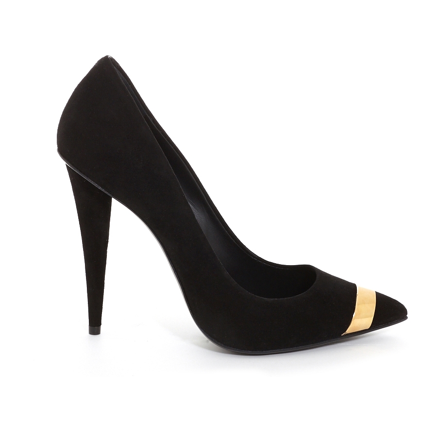 Giuseppe zanotti Black Suede Pumps in Metallic | Lyst